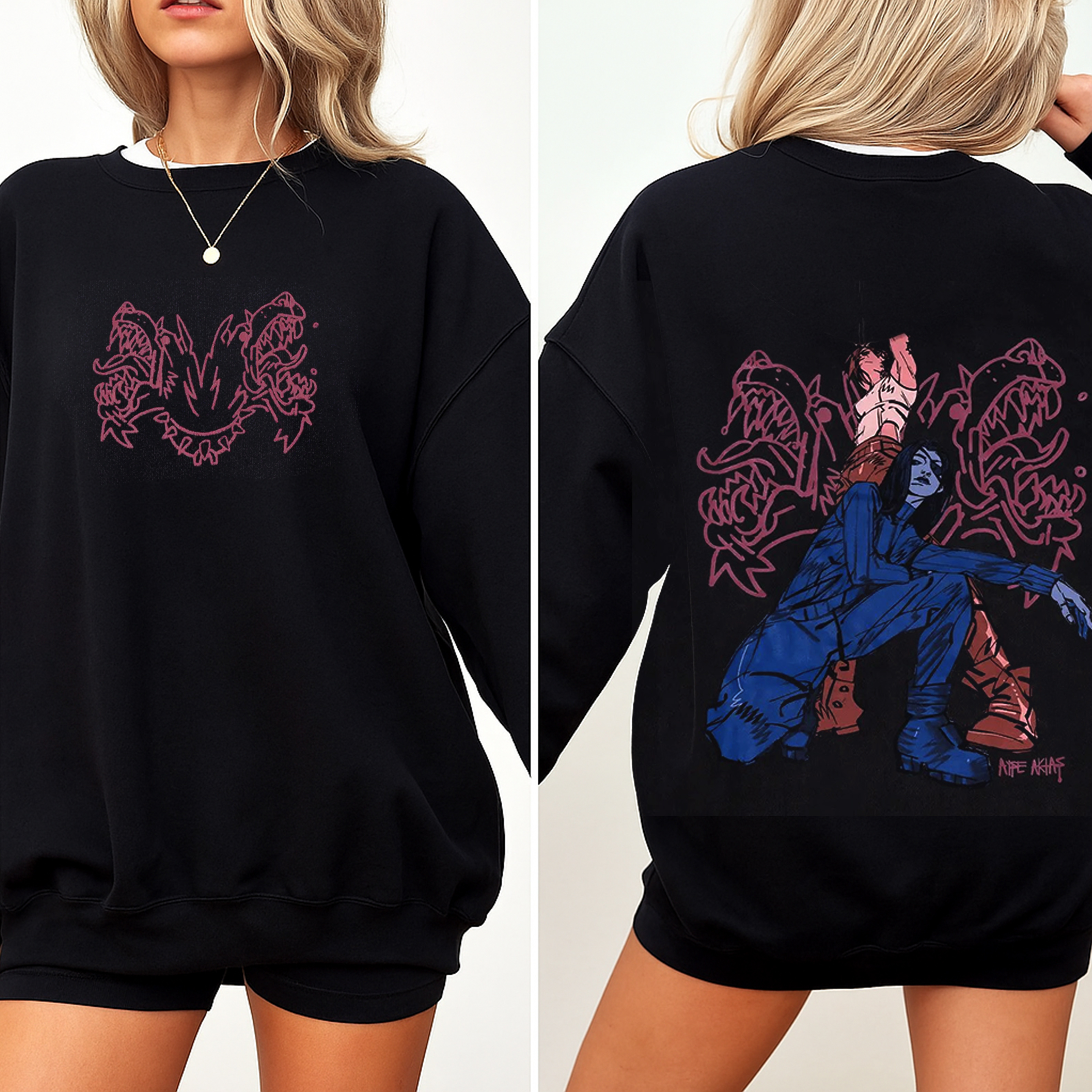 Caitlyn (Arcane) und Vi (Arcane)“ Oversized Washed T-shirt/Crewneck/Hoodie
