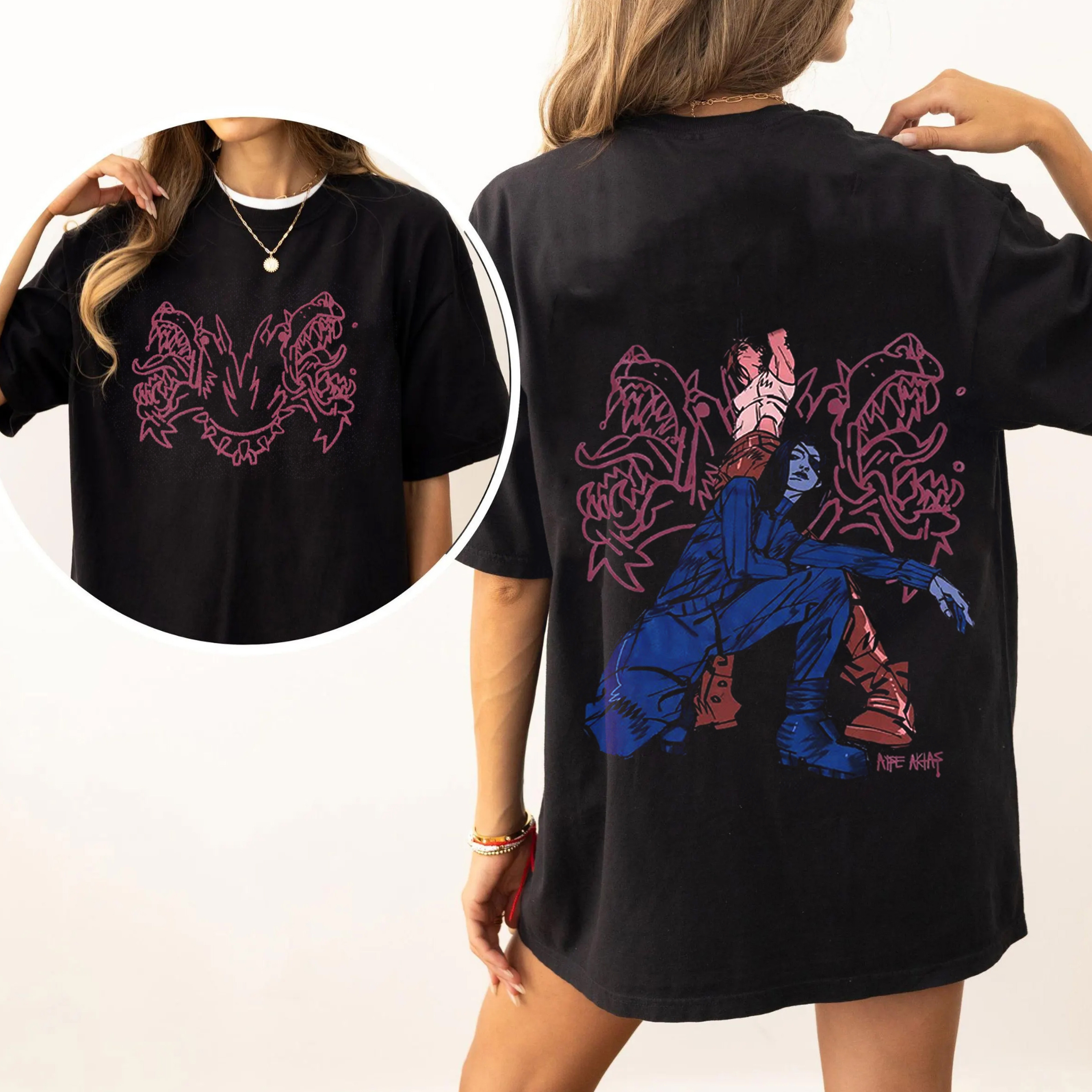 Caitlyn (Arcane) und Vi (Arcane)“ Oversized Washed T-shirt/Crewneck/Hoodie
