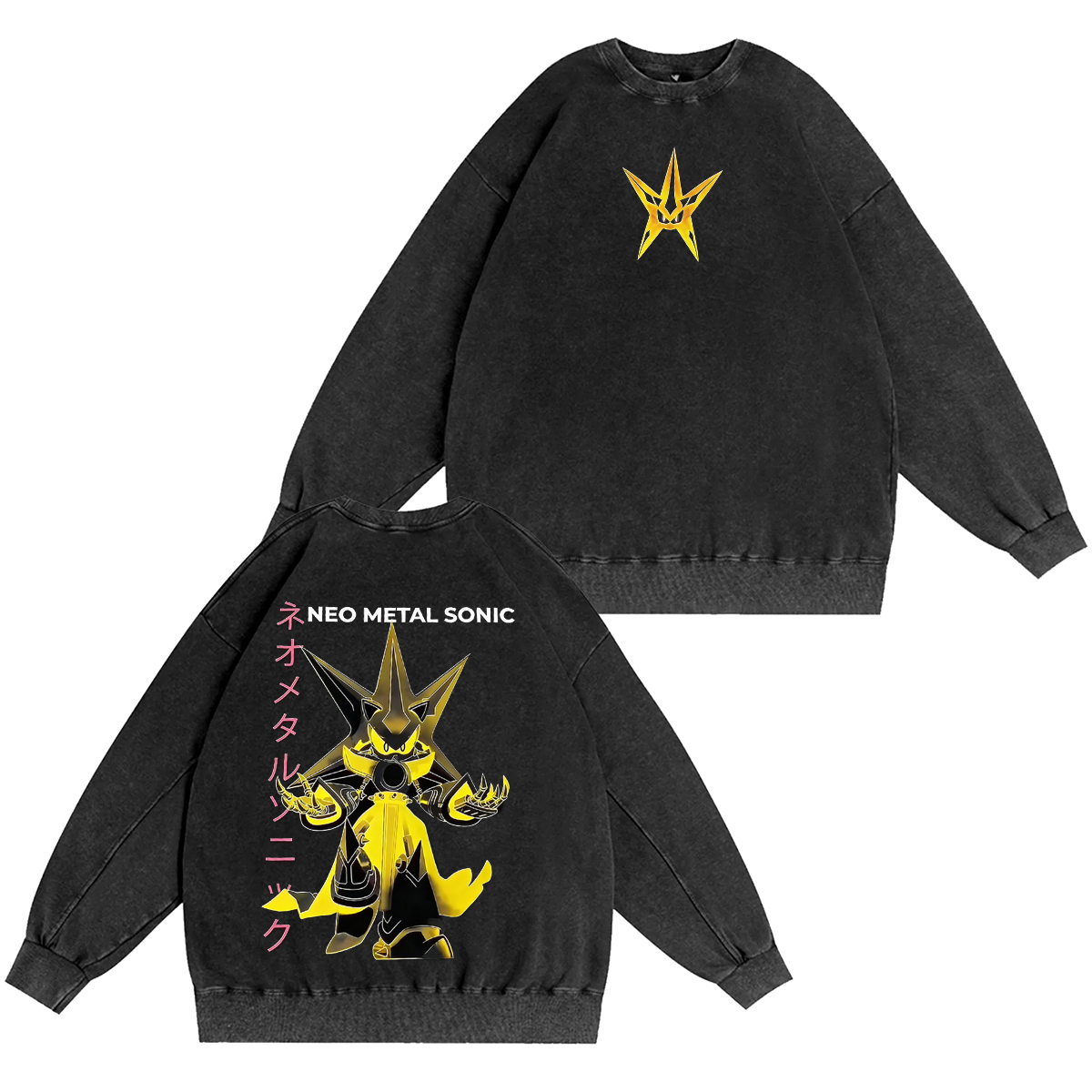 Metal Sonic Anime Oversize Acid Washed T-shirt/Crewneck/Hoodie