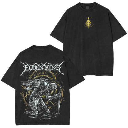 Elden Ring The Tarnished Heavy Metal Game T-shirt