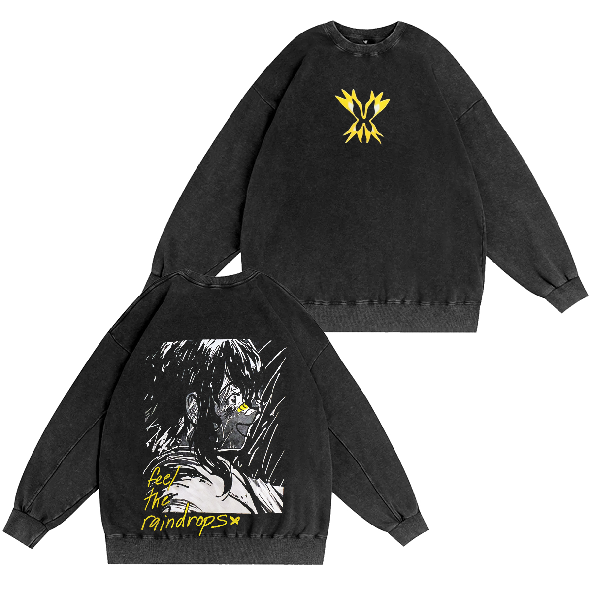Feel the Raindrops Anime Washed T-shirt/Crewneck/Hoodie