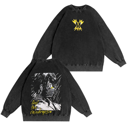 Feel the Raindrops Anime Washed T-shirt/Crewneck/Hoodie