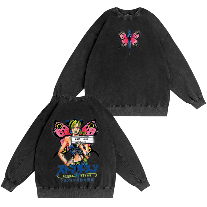 Hot Anime Jojo Bizarre Adventure Vintage Washed T-shirt/Crewneck/Hoodie