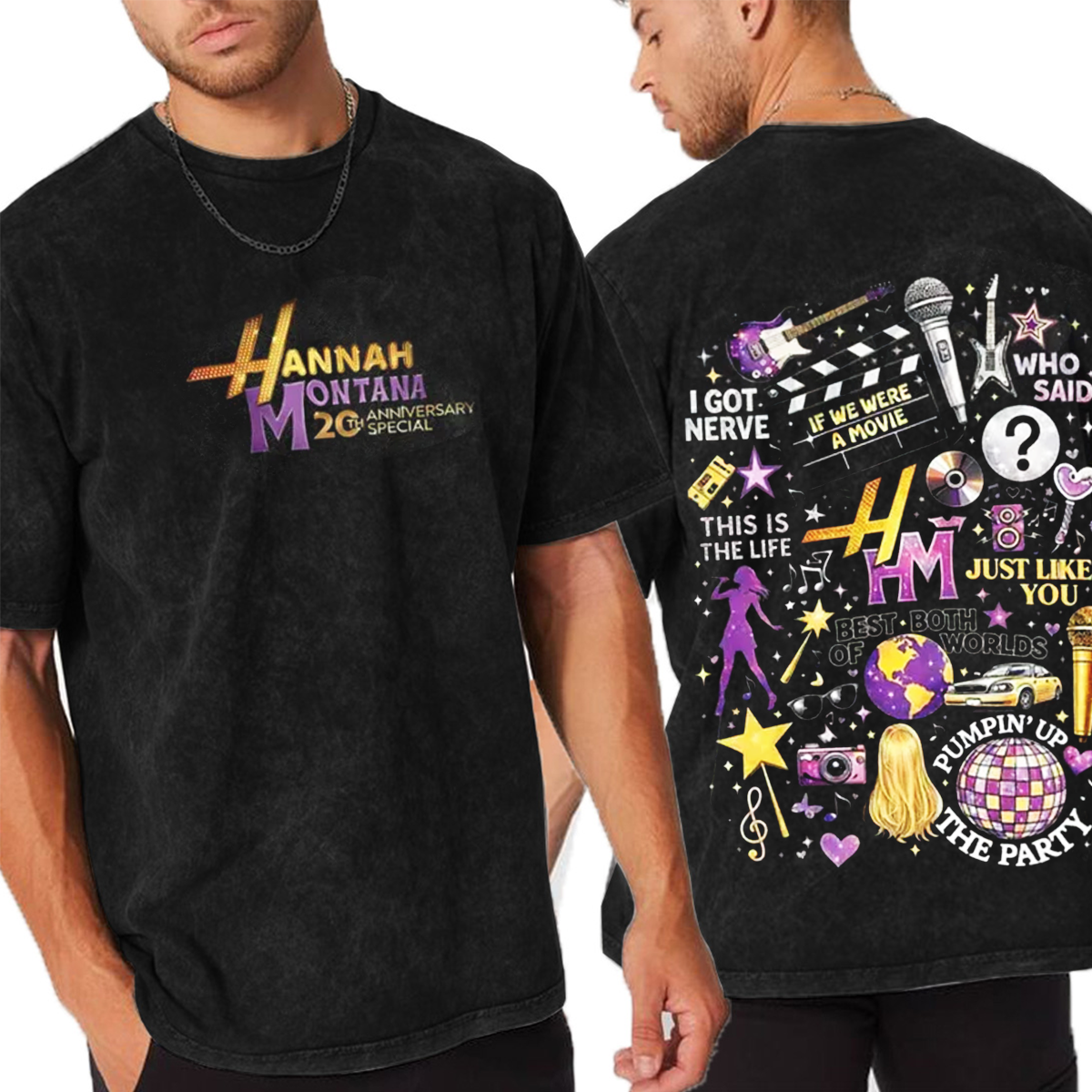 Hannah Montana 20th Anniversary Vintage Unisex  Washed T-Shirt