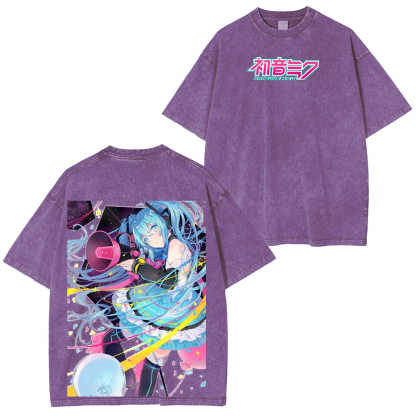 Hatsune Miku Vintage Unisex  Washed T-Shirt