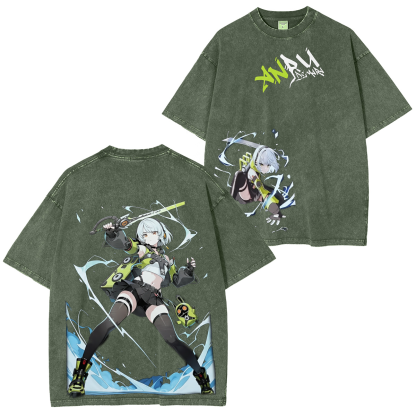 Anby Demara Zenless Zone Zero Oversized Unisex Washed T-Shirt
