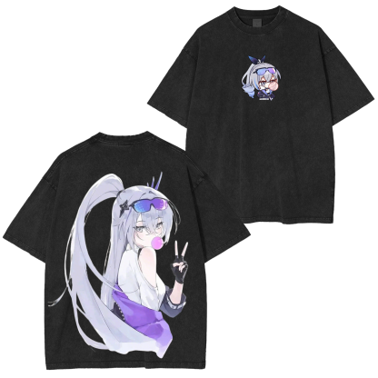 Silver Wolf Honkai Star Rail" Essential Oversized Unisex Washed T-Shirt
