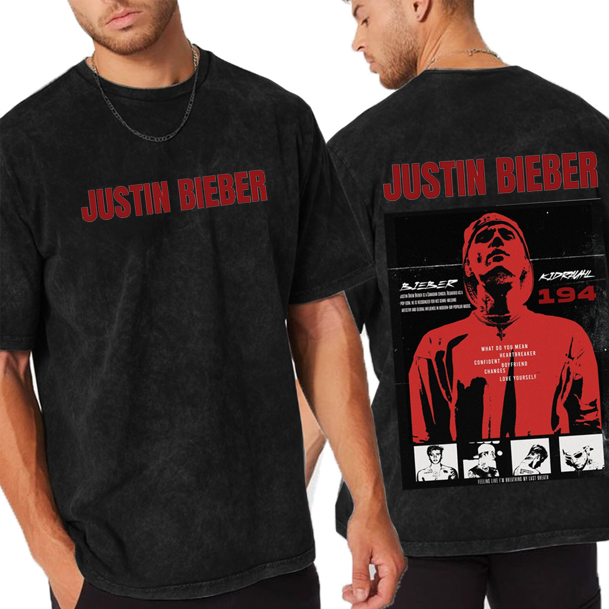Justin Bieber Oversized Unisex Washed T-Shirt