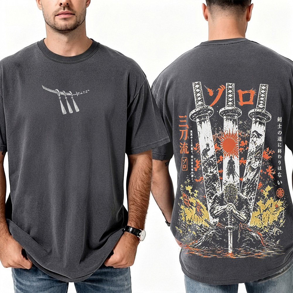 One Piece Pirate Hunter Zoro Unisex Washed T-Shirt