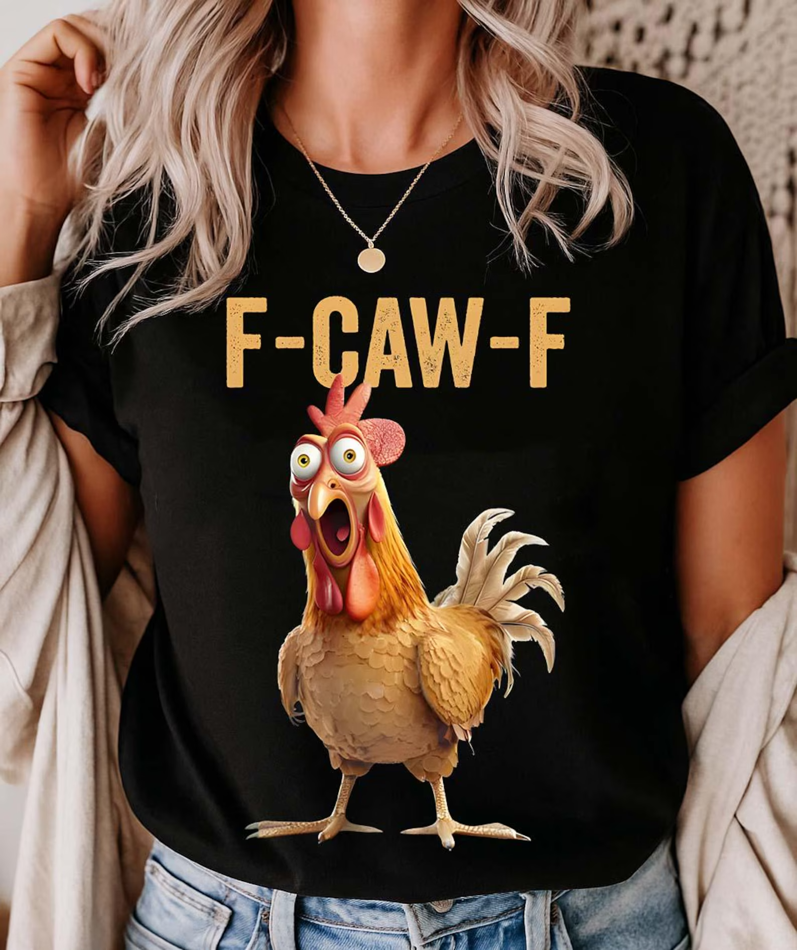 Funny Chicken Humor F-Caw-F Unisex Shirt/Crewneck/Hoodie