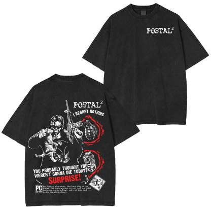 Postal 2 Vintage Graphic Oversized Washed T-shirt/Crewneck/Hoodie