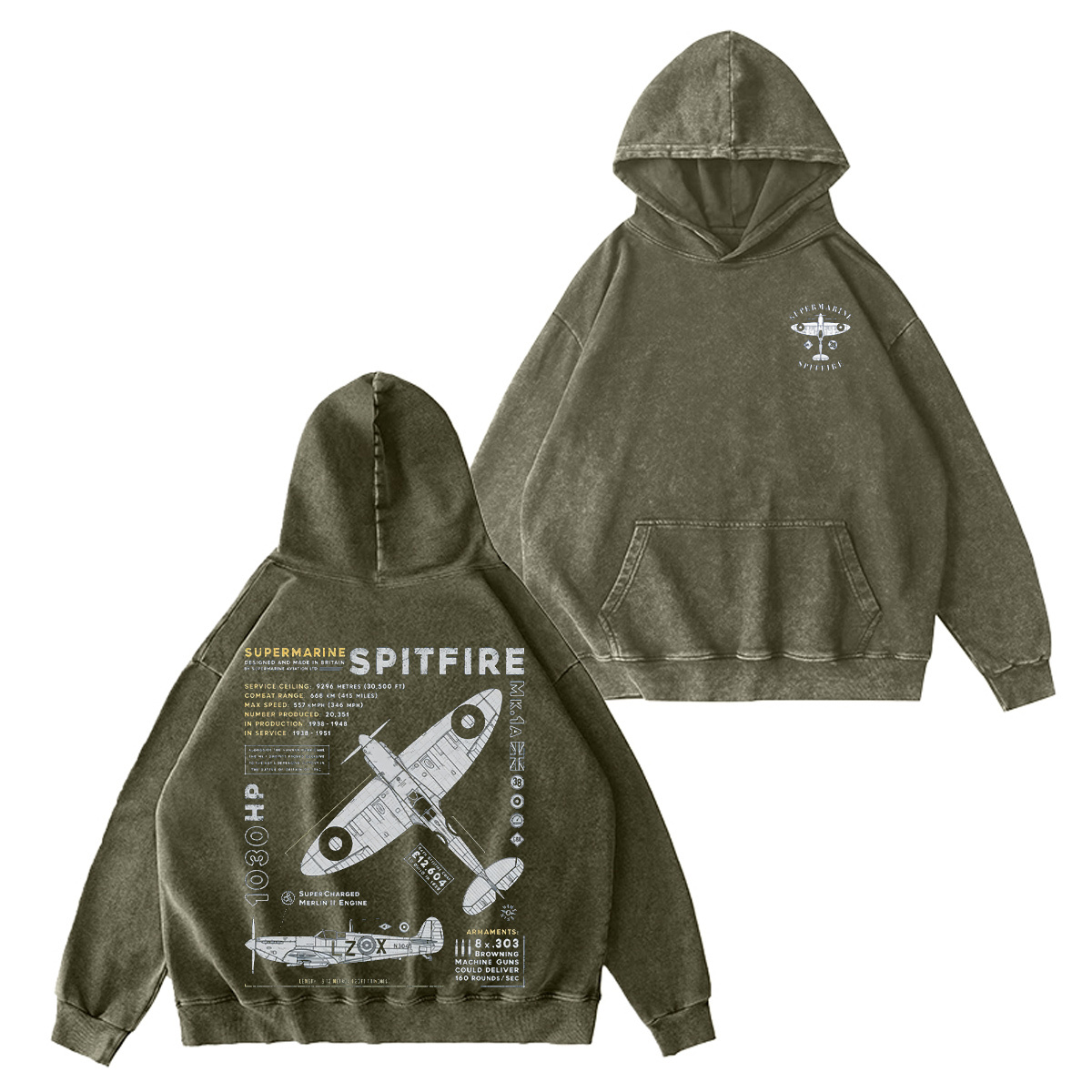 Supermarine Spitfire MK1 Oversized T-shirt/Crewneck/Hoodie