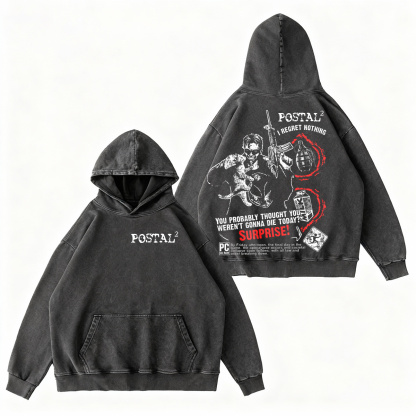Postal 2 Vintage Graphic Oversized Washed T-shirt/Crewneck/Hoodie
