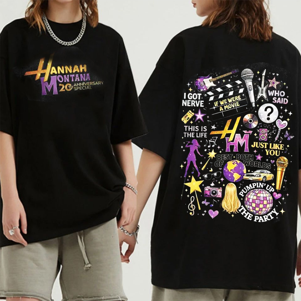 Hannah Montana 20th Anniversary Vintage Unisex  Washed T-Shirt
