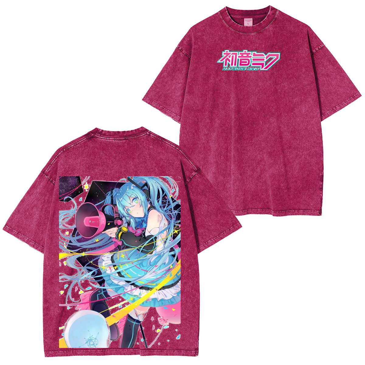 Hatsune Miku Vintage Unisex  Washed T-Shirt