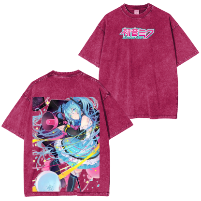 Hatsune Miku Vintage Unisex  Washed T-Shirt