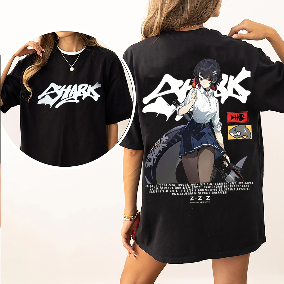 Zenless Zone Zero Jane Doe Oversized Unisex Washed T-Shirt