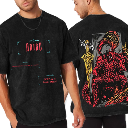 Solo Leveling Anime Unisex Washed T-Shirt