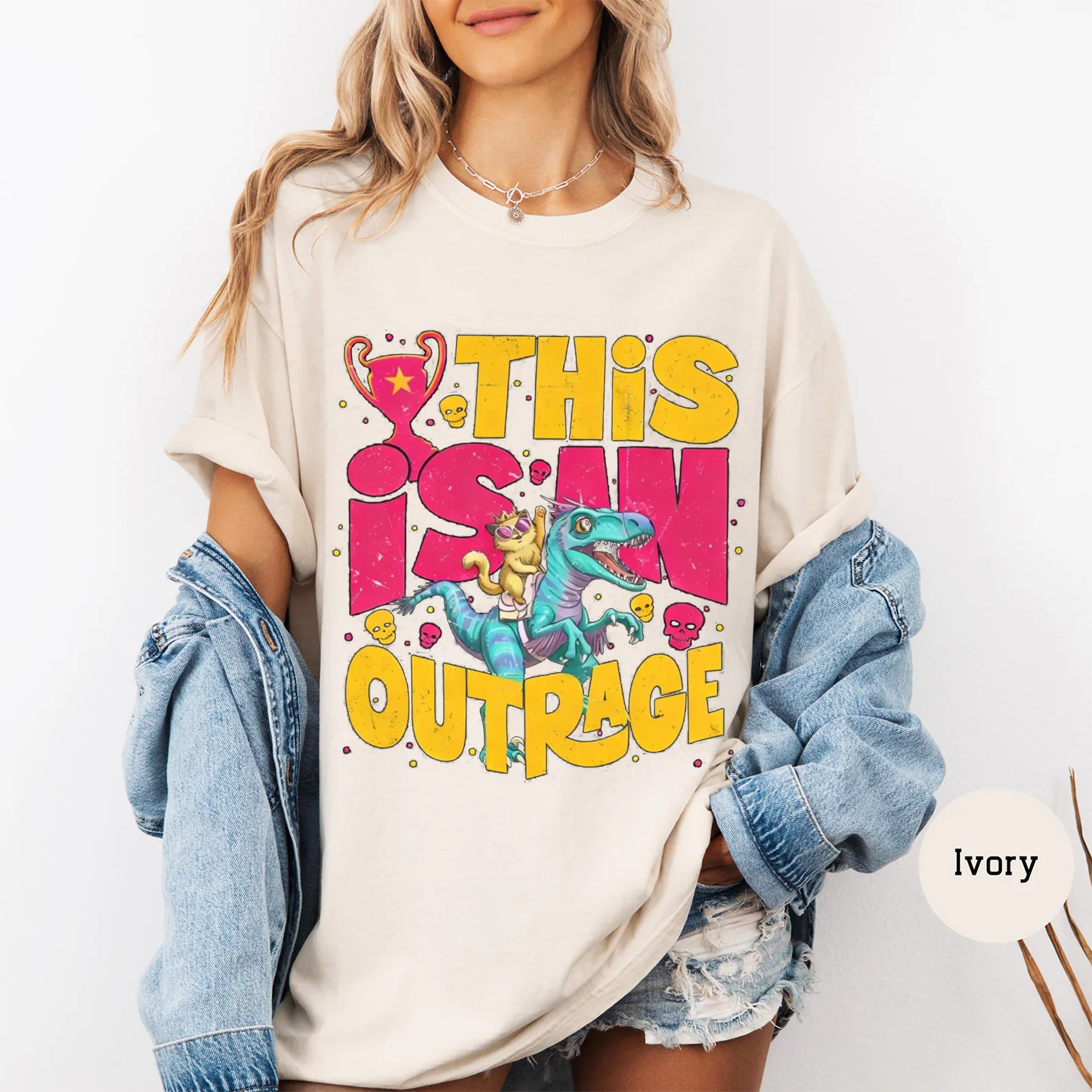 Princess Donut graphic tees This is an OUTRAGE Oversized T-shirt/Crewneck/Hoodie