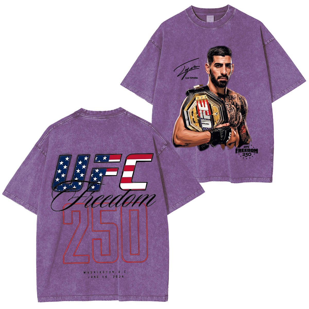 UFC Freedom Collection] UFC Freedom 250 Fighters Unisex Washed T-Shirt