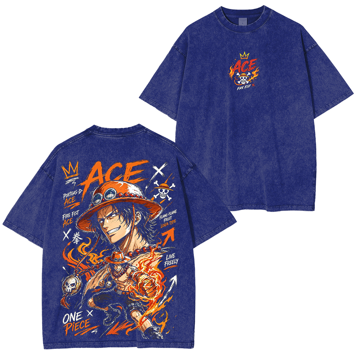 Portgas Ace Unisex Washed T-Shirt