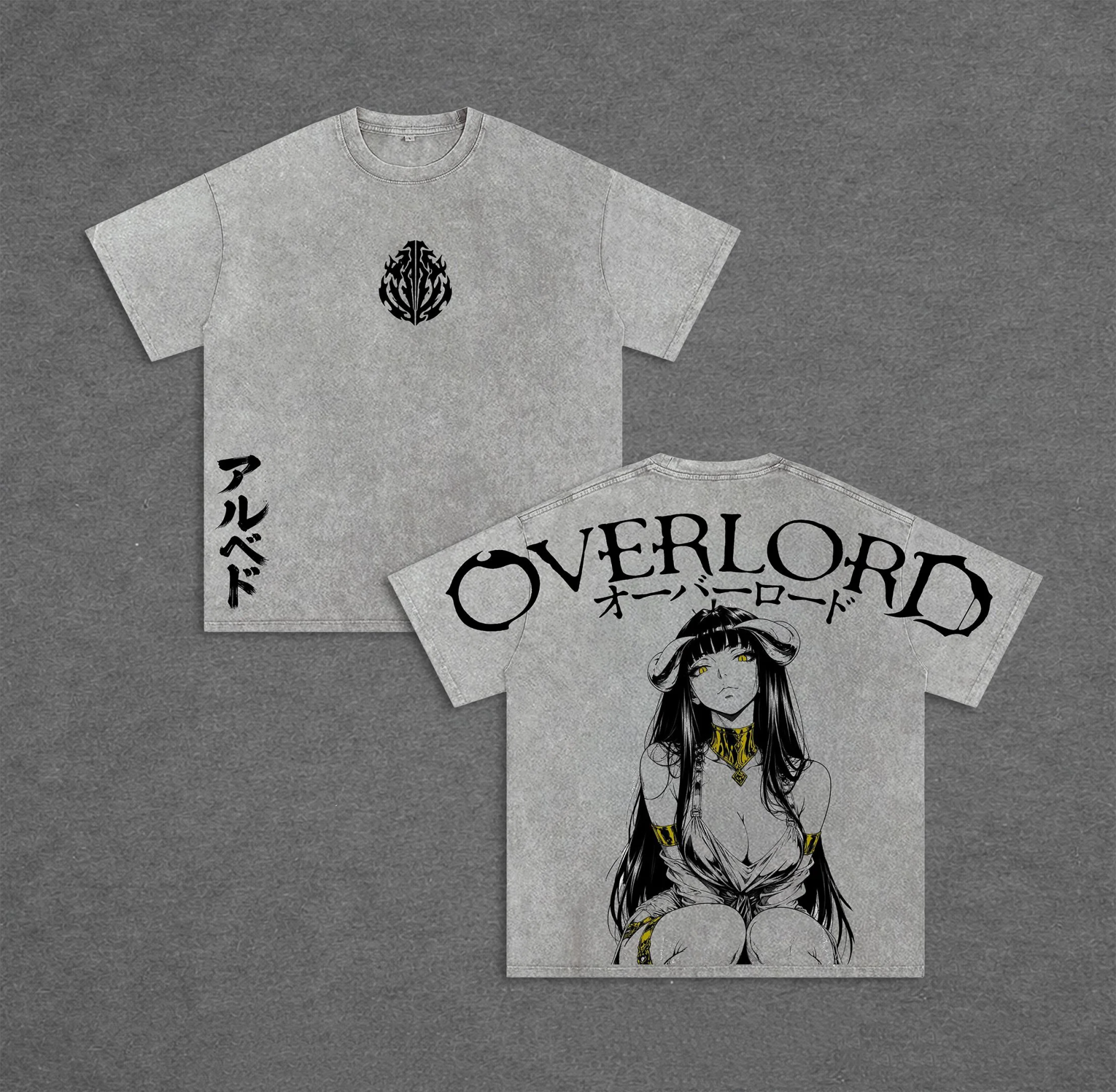 Retro Vintage Albedo Overlord Ver 2 Anime Unisex Washed T-Shirt