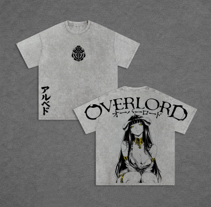 Retro Vintage Albedo Overlord Ver 2 Anime Unisex Washed T-Shirt