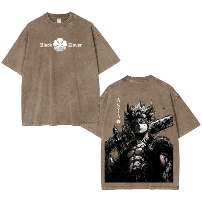 Black Clover Asta Unisex  Washed T-Shirt
