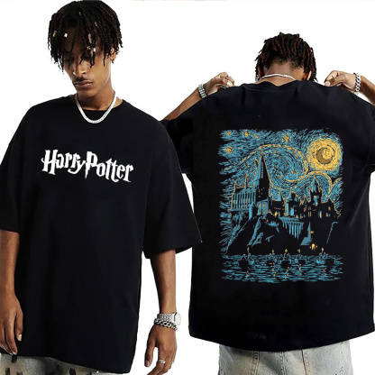Harry Potter Hogwarts Graphic Oversized Washed T-shirt/Crewneck/Hoodie
