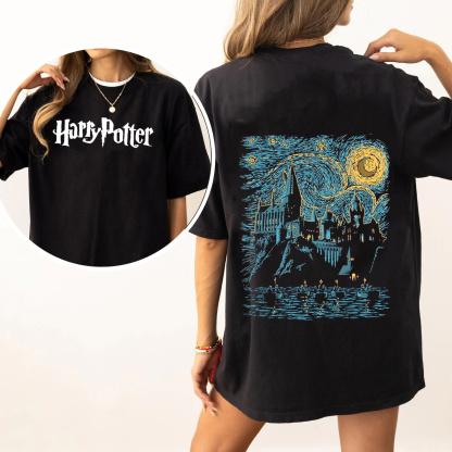 Harry Potter Hogwarts Graphic Oversized Washed T-shirt/Crewneck/Hoodie