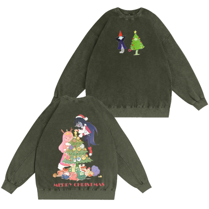 Adventure Time Christmas Vintage Washed T-shirt/Crewneck/Hoodie