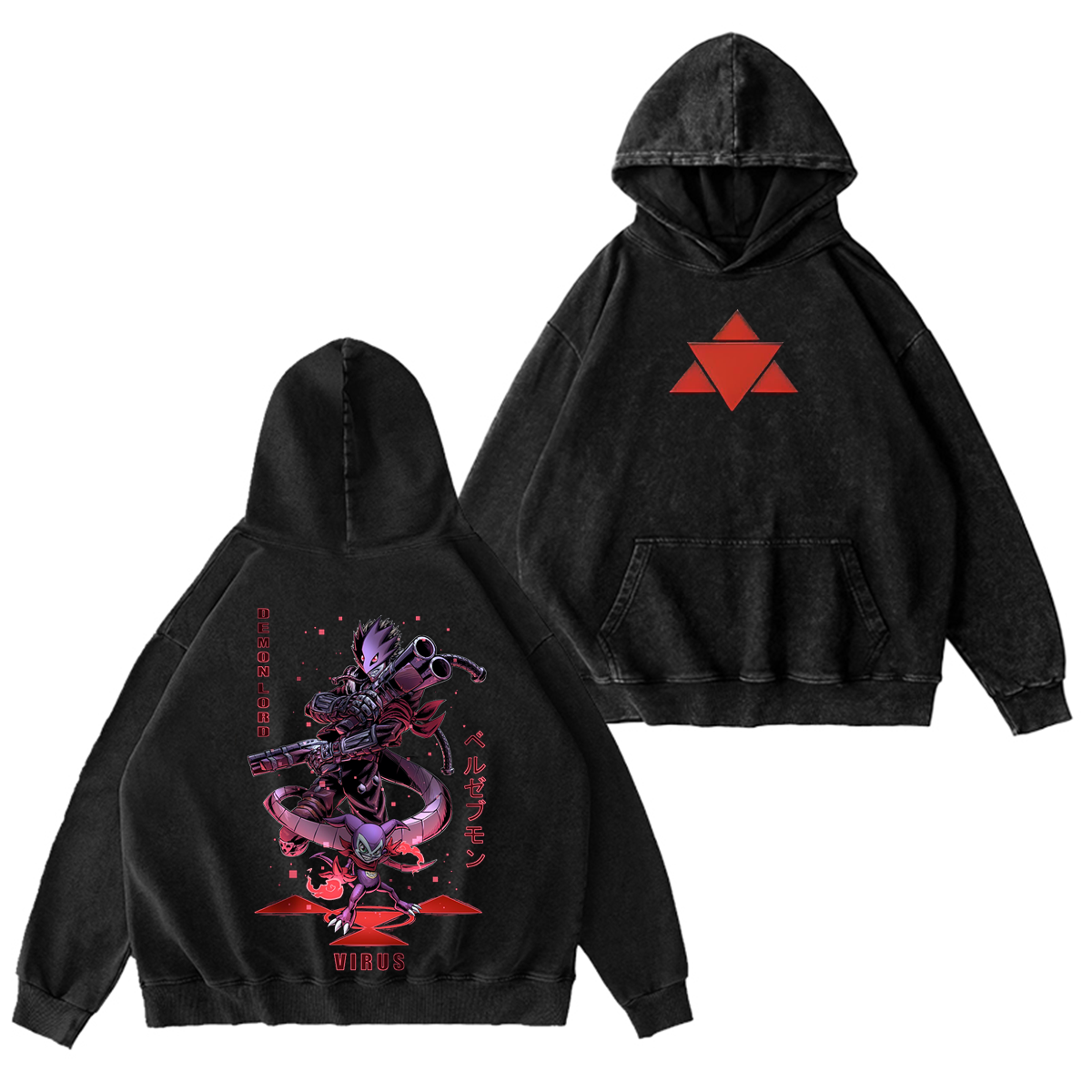 Digimon Beelzemon Vintage Washed T-shirt/Crewneck/Hoodie
