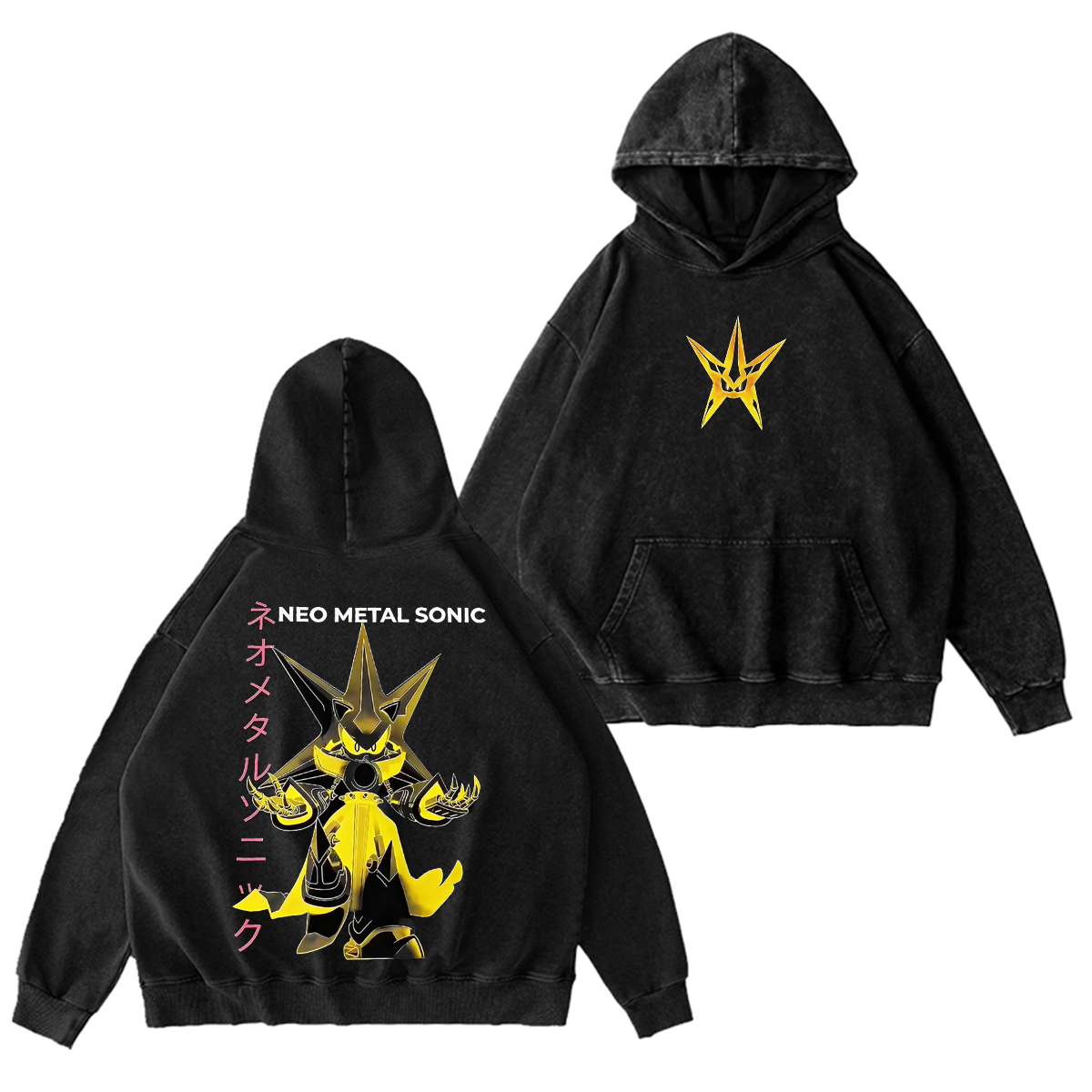 Metal Sonic Anime Oversize Acid Washed T-shirt/Crewneck/Hoodie