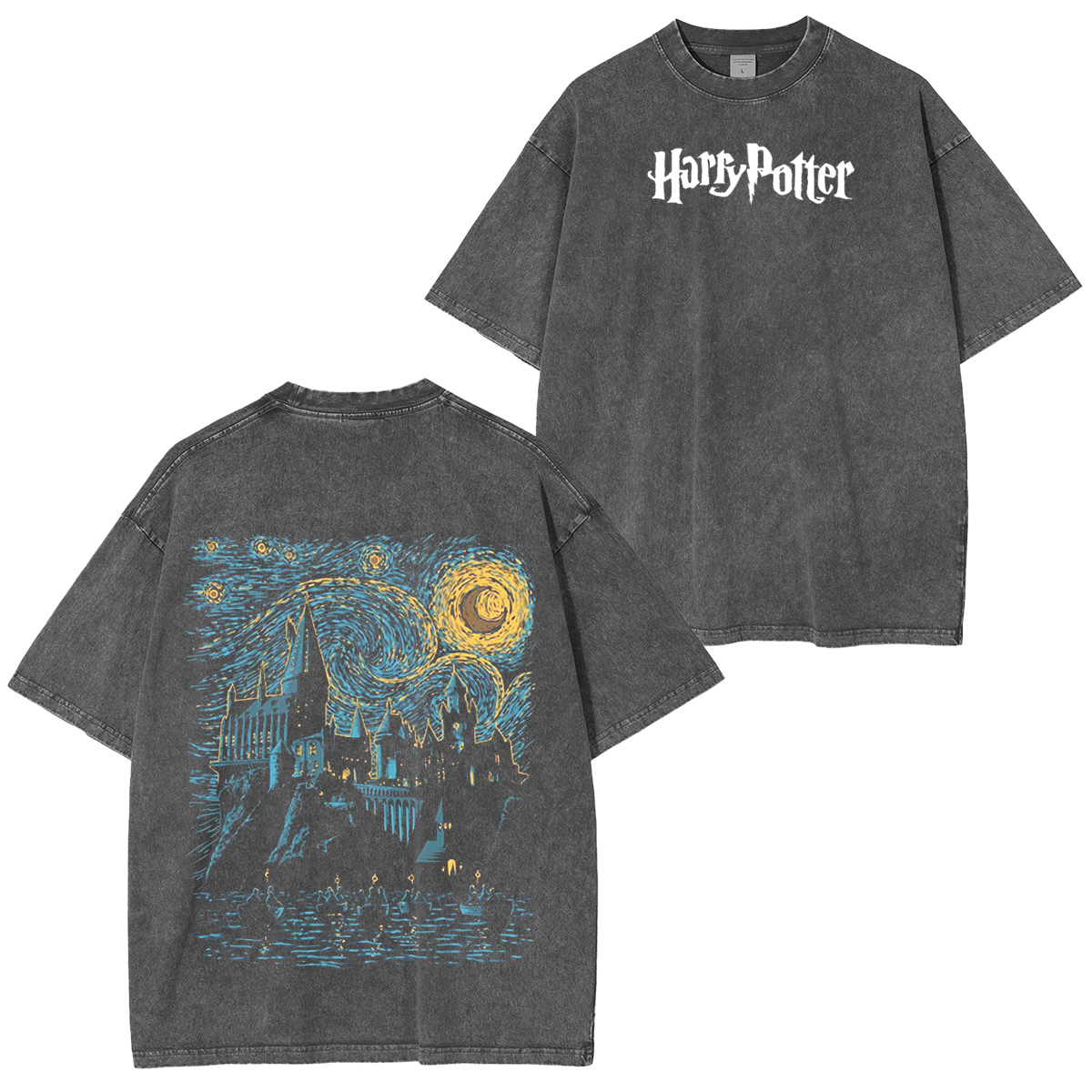 Harry Potter Hogwarts Graphic Oversized Washed T-shirt/Crewneck/Hoodie