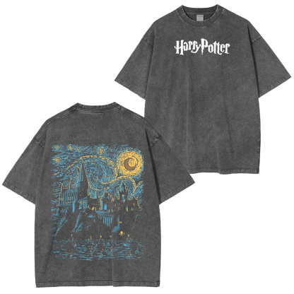 Harry Potter Hogwarts Graphic Oversized Washed T-shirt/Crewneck/Hoodie