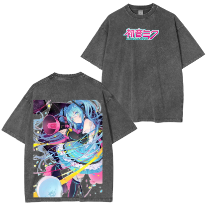 Hatsune Miku Vintage Unisex  Washed T-Shirt