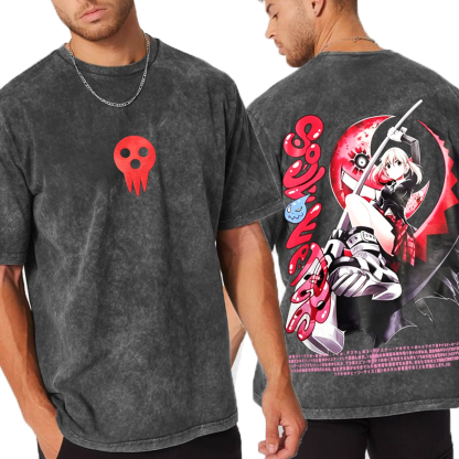 Maka Albarn x Soul Eater Anime Oversized Unisex Washed T-Shirt