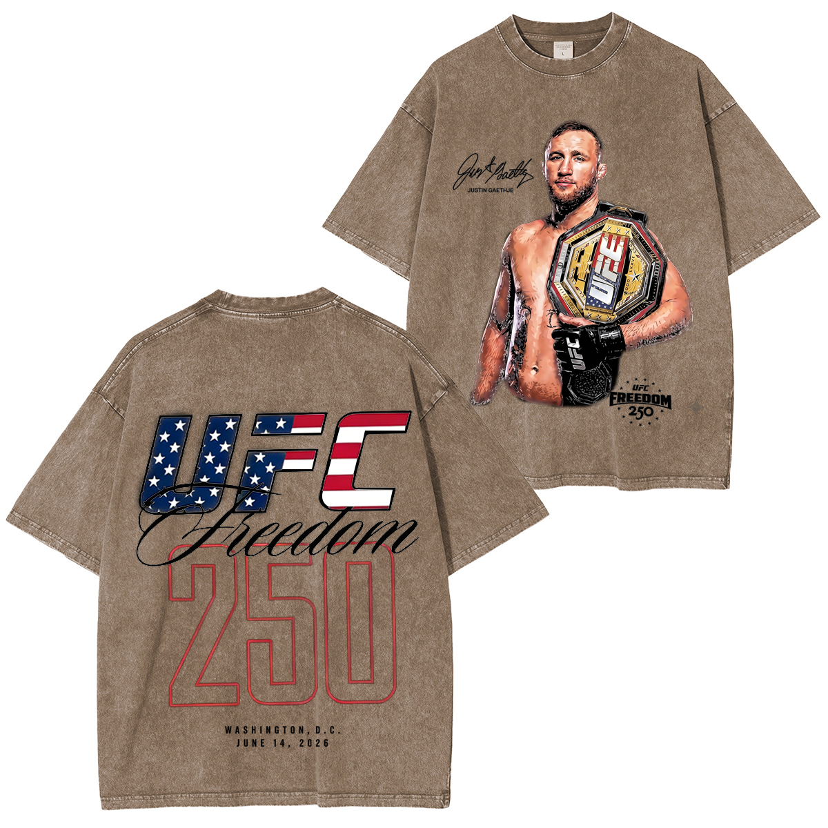 Justin Ray Gaethje UFC Freedom Collection Unisex Washed T-Shirt