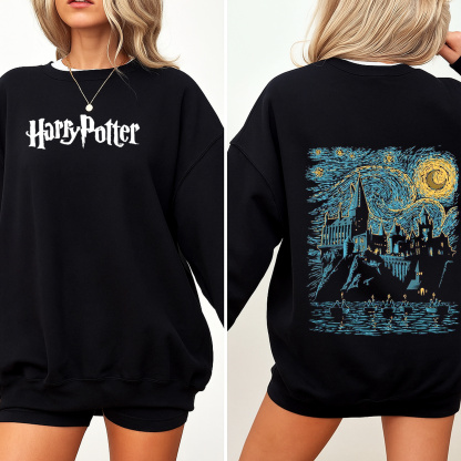 Harry Potter Hogwarts Graphic Oversized Washed T-shirt/Crewneck/Hoodie