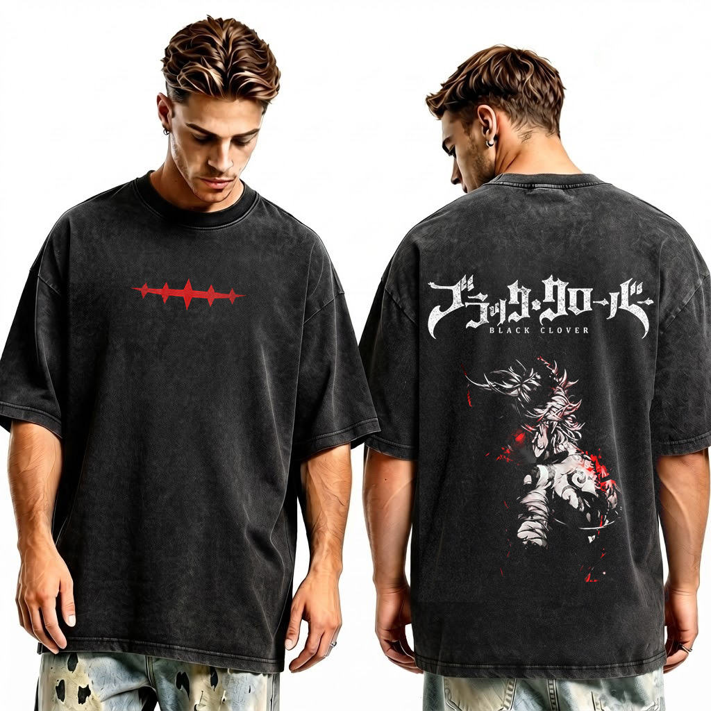 Black Clover's Asta Vintage Washed Cotton T-shirt/Crewneck/Hoodie
