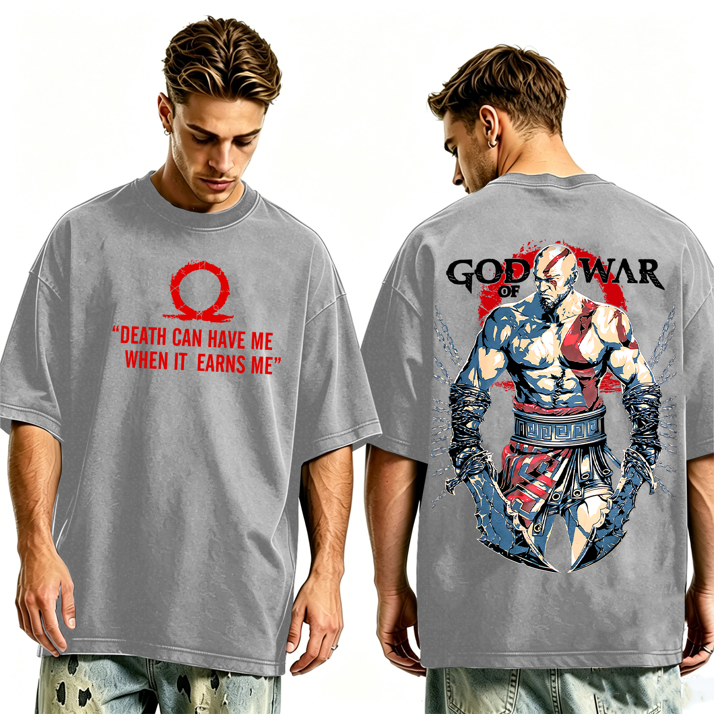 Kratos God of War Washed T-shirt/Crewneck/Hoodie