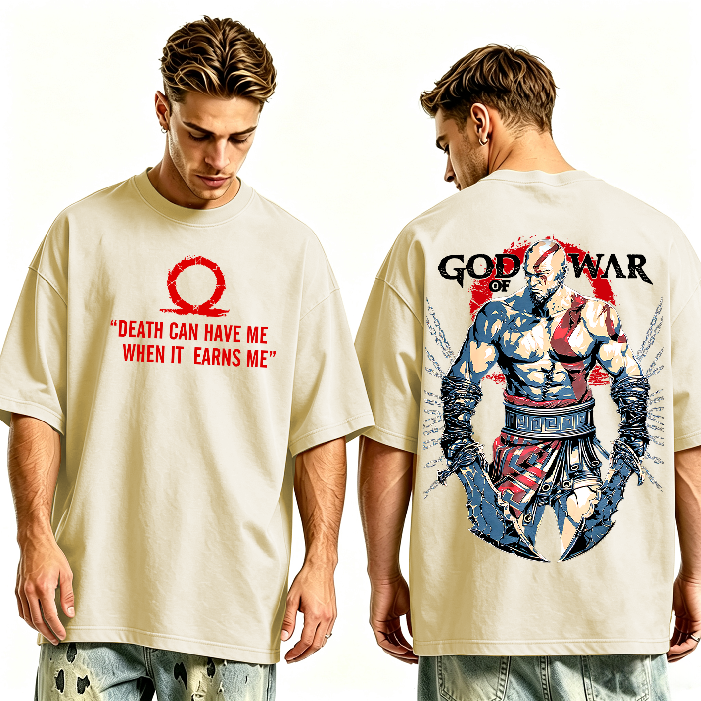 Kratos God of War Washed T-shirt/Crewneck/Hoodie