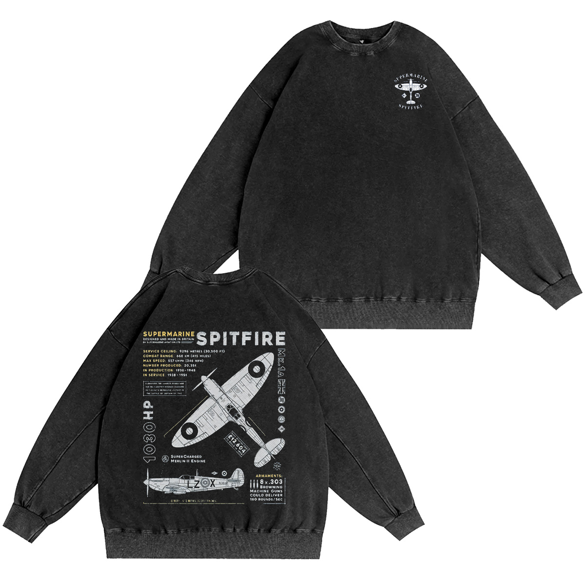Supermarine Spitfire MK1 Oversized T-shirt/Crewneck/Hoodie