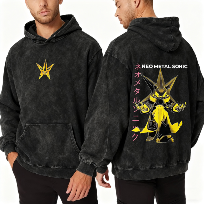 Metal Sonic Anime Oversize Acid Washed T-shirt/Crewneck/Hoodie