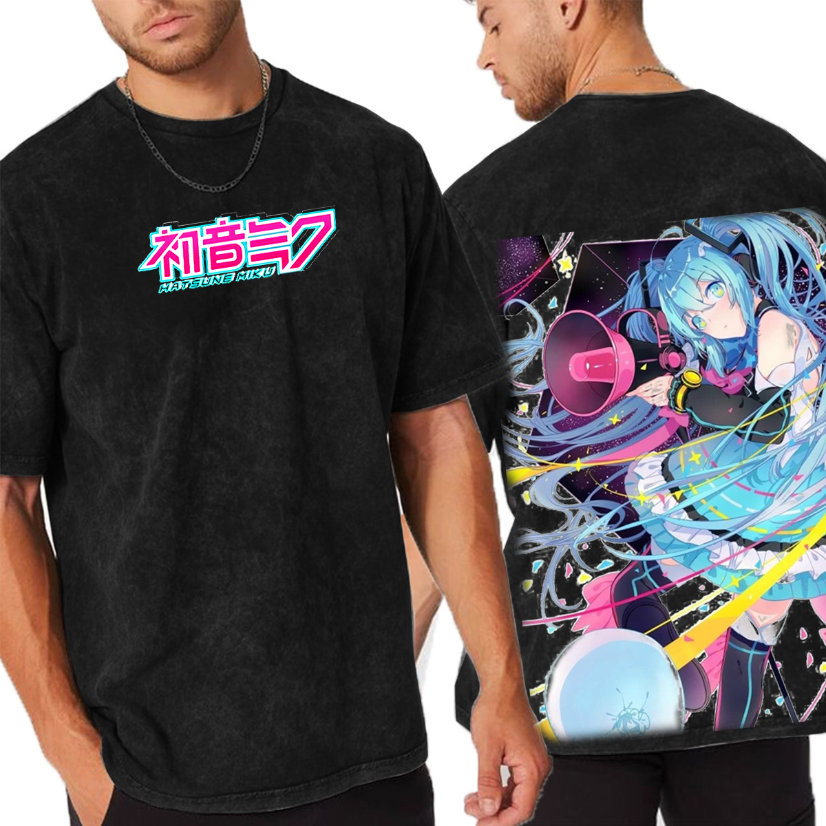 Hatsune Miku Vintage Unisex  Washed T-Shirt