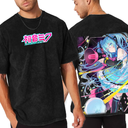 Hatsune Miku Vintage Unisex  Washed T-Shirt