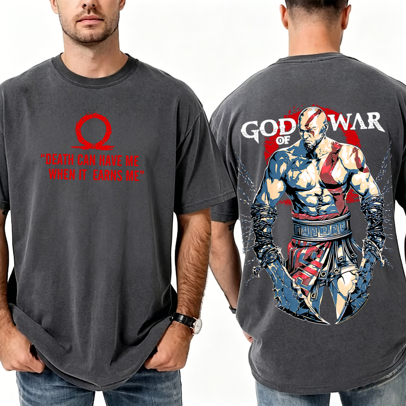 Kratos God of War Washed T-shirt/Crewneck/Hoodie