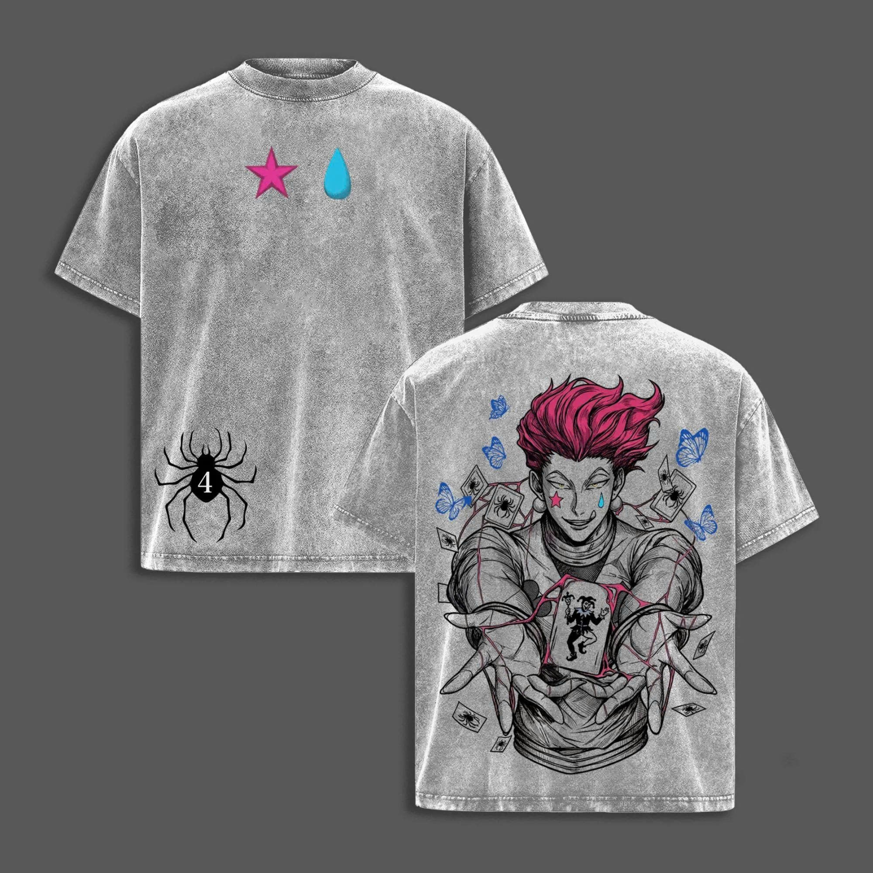 Hisoka Morow Hunter x Hunter Anime Unisex Washed T-Shirt