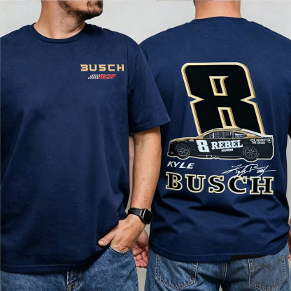 2 Sided Kyle Busch Rebel 8 1985-2026 Memorial Comfor Colors Unisex Shirts/Crewneck/Hoodie