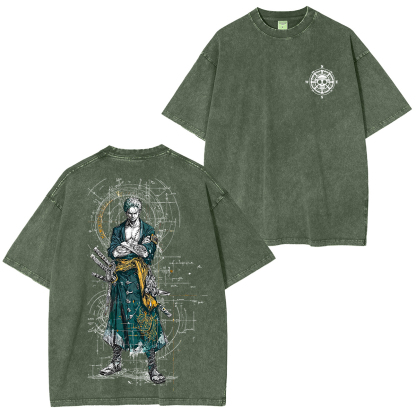 Sanji X Zoro X Luffy One Piece Unisex Washed T-Shirt